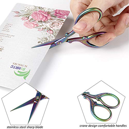 Bihrtc 3.6 Inch Mini Scissors Embroidery Scissors Sewing Crafting Scissors Stainless Steel Sharp Tip Scissors Shears For Needlework Threading Craft Art Work Diy Tools Cross Sticth Rainbow Scissors #TOP2