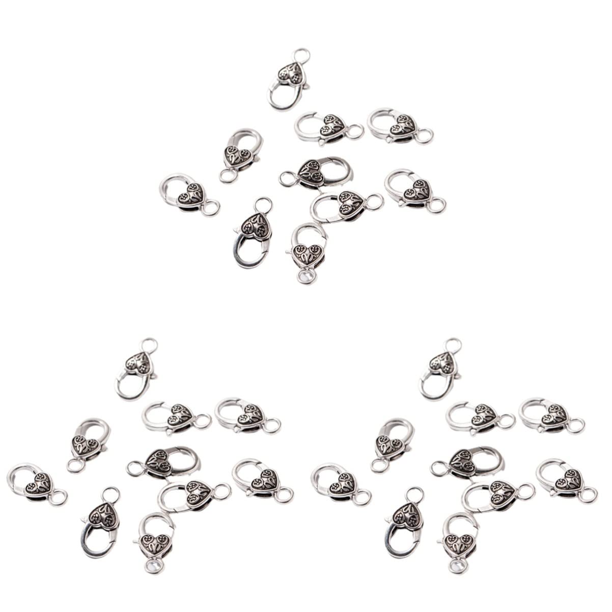 Ciieeo 120stücke Antike Silber Legierung Herzförmige Verschlüsse Schmuckzubehör Für Armband Und Halskette Langlebige Und Glänzende Kettenverschlüsse Für Kreatives Basteln