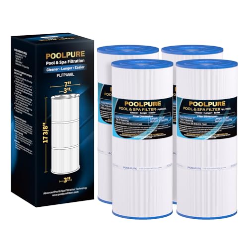 POOLPURE Pool Filter Replaces PA56L, PA56L-PAK4, Unicel C-7456, Hayward CX481-XRE, CX481-XRE, SwimClear C2030, 4 PACK by POOLPURE - Used condition - US$90.00