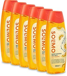 Amazon Brand - Solimo Aroma Experience Body Wash - Fruity Indulgence- Pack of 6 (500ml x 6)