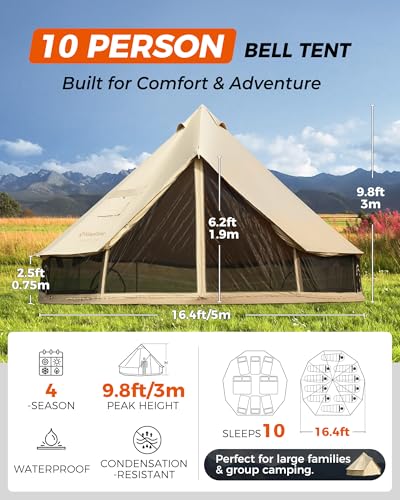 Carpa KingCamp tipo Yurt con estufa, 4 estaciones, impermeable miniatura 2