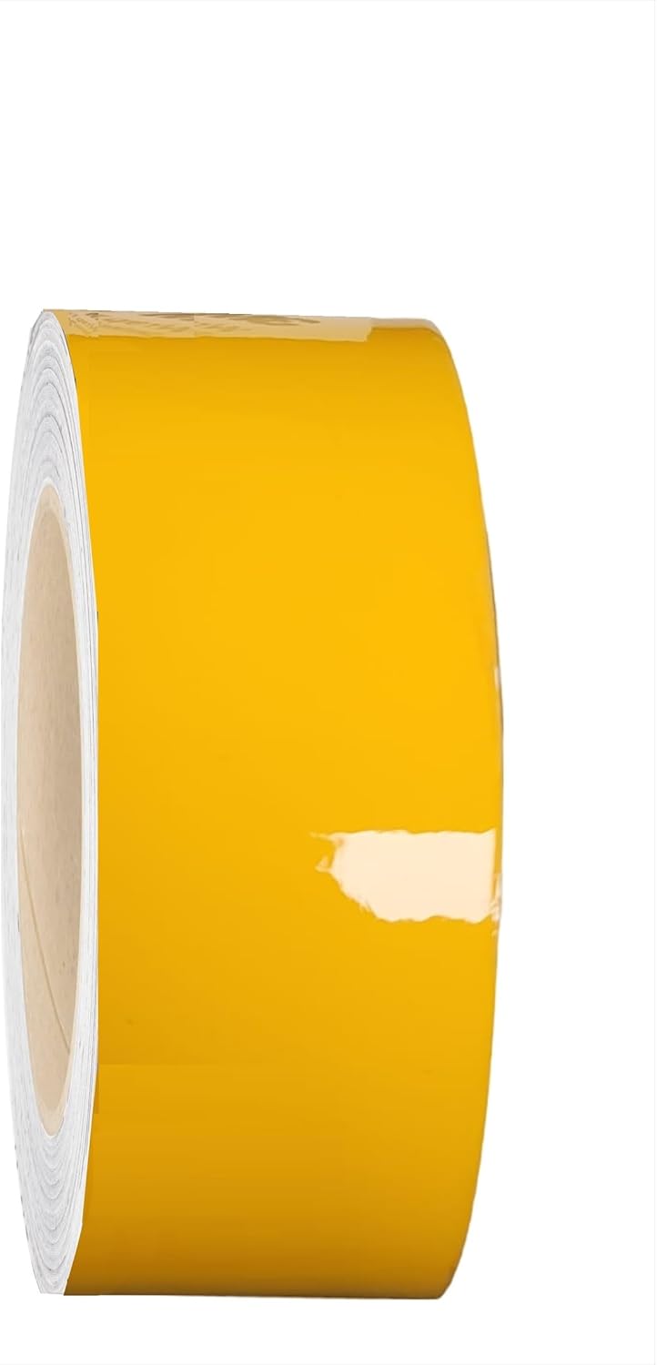 Vinyl Wrap, Yellow Gloss G25 Sunflower - 0.5" to 8" Wide, up to 75ft Long – Air Release Technology for Chrome Delete, Car Detailing, Home and DIY Proje cts (2 Inches x 75FT)