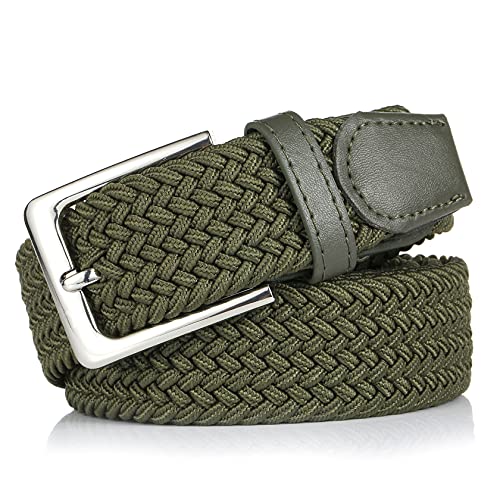 Image of Elastic Braided Belt, 1 3 /8 inch, Woven Stretch Belt for Golf Casual Jeans Shorts Pants