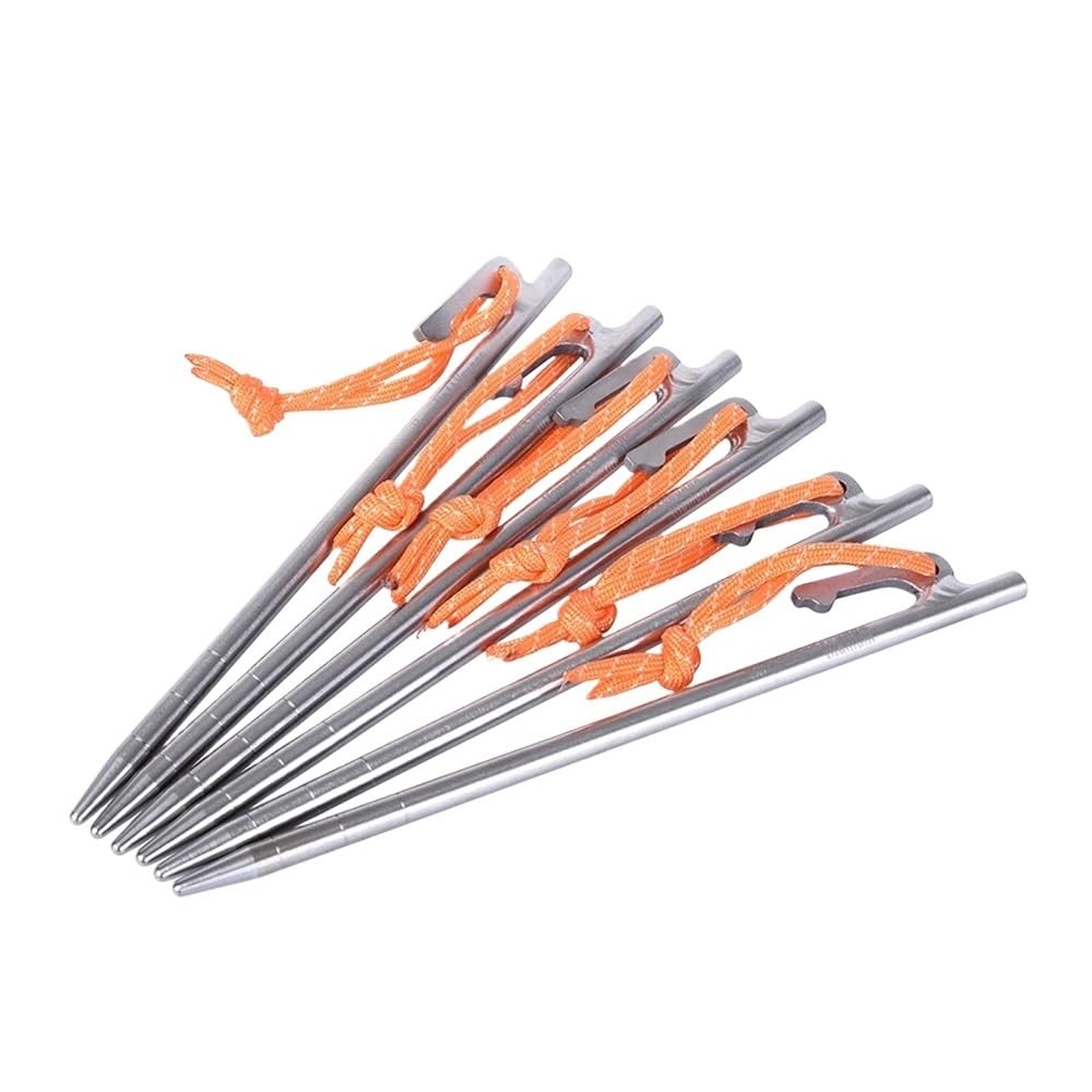 6 picchetti per tenda in alluminio e titanio, antivento, accessori per tenda da viaggio (20 cm, 6 pezzi)