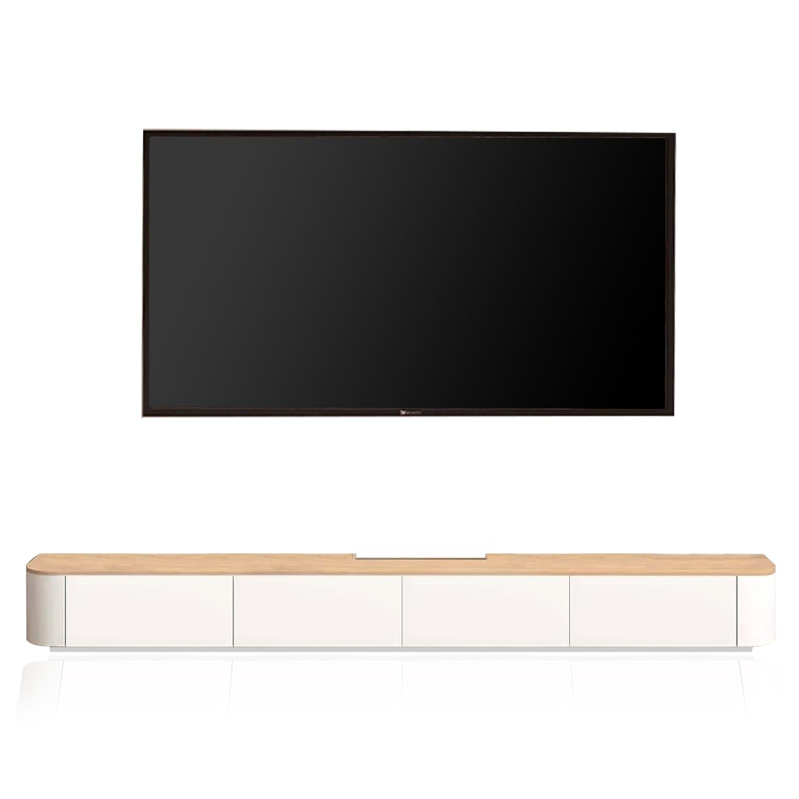 Nowoczesna szafka pod telewizor z 2 szufladami i półkami stylowe centrum rozrywki do salonu drewniany stół konsolowy o szerokości 180 cm stojak pod telewizor funkcjonalny stojak multimedialny
