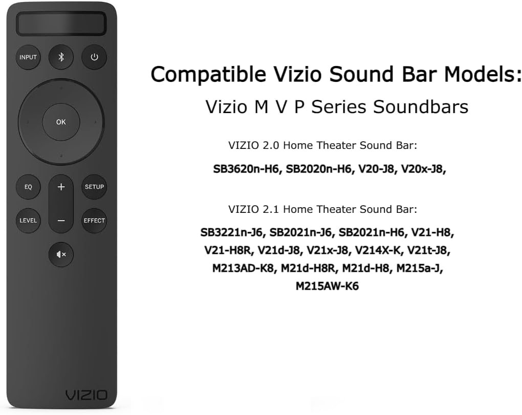 OEM Replacement Backlit Display Bluetooth Remote Works for All Vizio Premium Sound Bar Home Theater System image 2