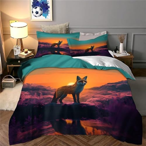 Housse de couette renard hypoallergénique fermeture éclair