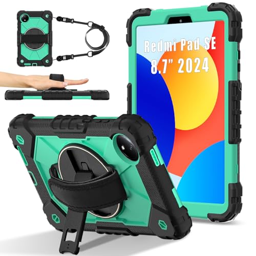 Housse protection Redmi Pad SE 8,7 pour voyager avec bandoulière et support 360