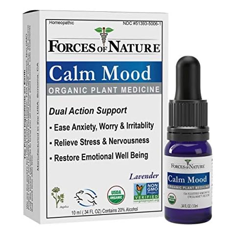 Forces of Nature Calm Mood, Organic Homeopathic Medicine, 0.34 Fl Oz, Calm Formula, Multi-Action Support from Mood Swings, Irritability, Stress & Worry Cover