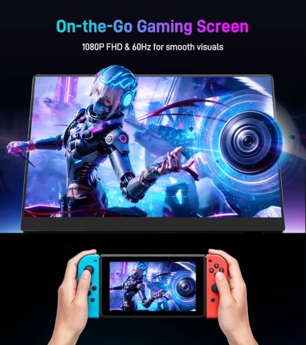 Image of 15.6 Inch Portable Monitor Touchscren,USB-C Travel Monitor(dark inky) | 1920*1080 Resolution,1000：1,Fast response,16:9,300cd /m Brightness,60%NTSC,60HZ Refresh Rate.