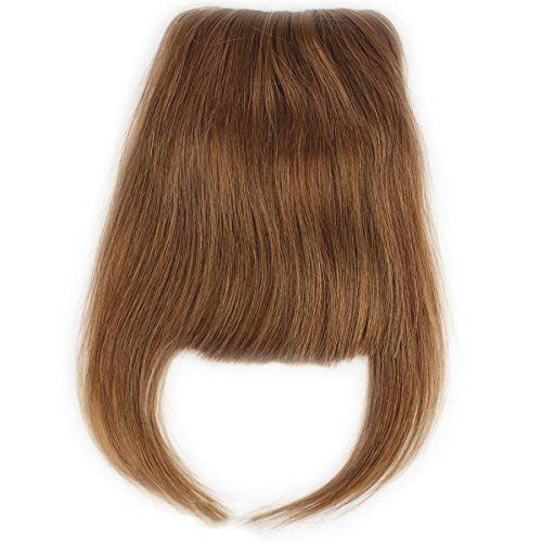 Voloria #30 Brazilian Human Hair Clip-in Hair Bang Full Fringe Short Straight Hair Extension for women 6-8inch