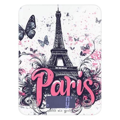 Paris - Pratica bilancia portatile per alimenti, per cucina, 5 kg/5 g, con 4 unità per cuocere spezie e sapone (batterie non incluse)