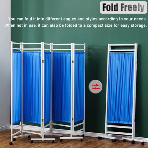 4-Panel Foldable Room Divider - Portable Privacy Screen for Doctor's Office, Beauty Salon, Clinic, Hospital - Adjustable, Lightweight Partition (Color:)