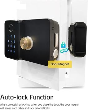 Waterproof Smart Lock For Gate Outdoor Keyless Electric Rim Double Sided Fingerprint Reader Lock With Ttlock App(Double side)