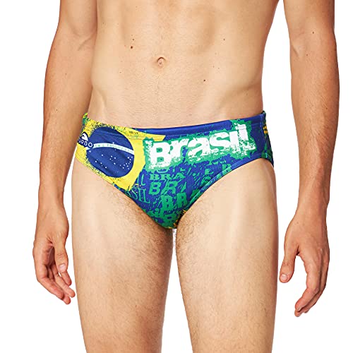 TurboTronic Happy Brasil - Bañador Unisex, Multicolor, L