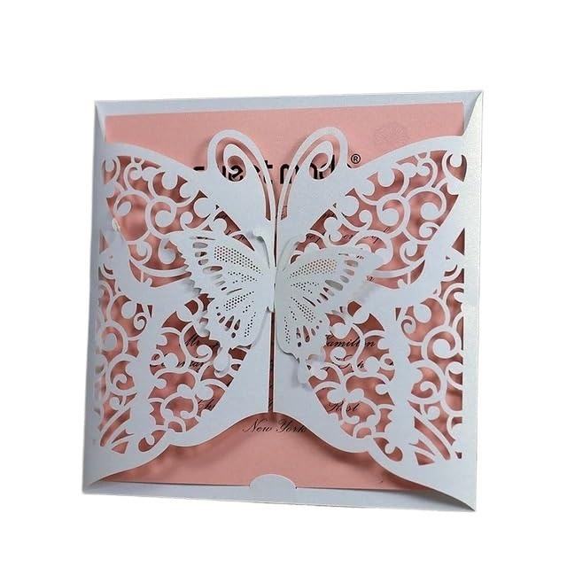 Invitaciones de boda 3D mariposa blancas elegantes para bautizos y fiestas 50 uds