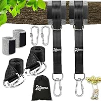 ALECPEA 900KG Schaukel- und Hängematte-Befestigungssatz - All-Inclusive 2er-Set | 150cm x 5cm Hängemattengurte | Inklusive Karabinern, D-Ringen, Aufbewahrungstasche und Baumschutzpolstern