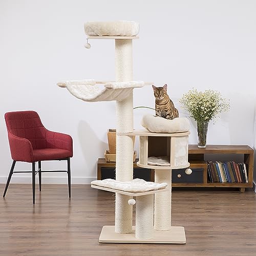 Natural Paradise – Tiragraffi Magnolia XL | Con tronchi in sisal extra spessi | H 175 x L 105 x L 90 cm (crema)