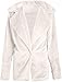Women's Lapel Open Front Warm Faux Fur Jacket Coats Long Sleeve Fleece Cardigan Jackets Overcoat with Pockets (White,Small)