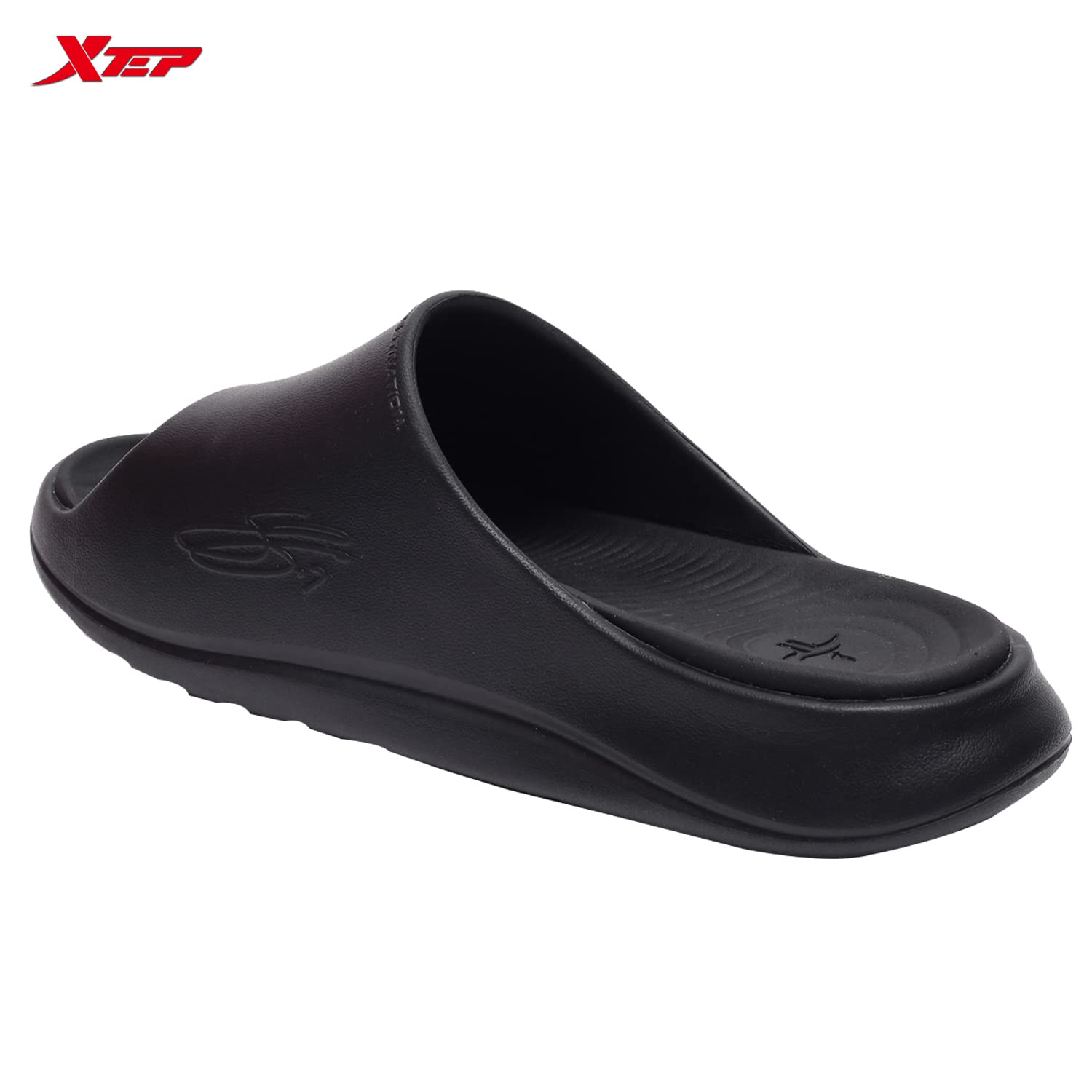 XTEP Men's Black Solid EVA Foam Sole Basketball Sliders (9 UK) 2