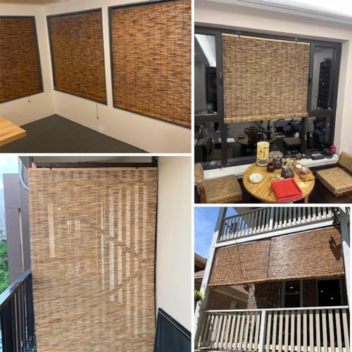 Breathable UV Protection Roller Blinds for Patios, Adjustable 15"x64" to 72", Sun Blocking Roman Shades for Windows – Optimal Light Control & Privacy