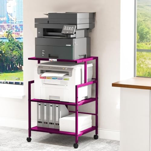 Image of WINSTAR Printer Stand, Solid & Sturdy, Modern Contemporary Look, Space Saving, Made in India (Hot Pink, 3 Tier)