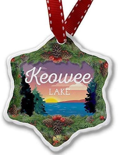 Enidgunter Christmas Decoration Ornament Lake Retro Design Lake Keowee