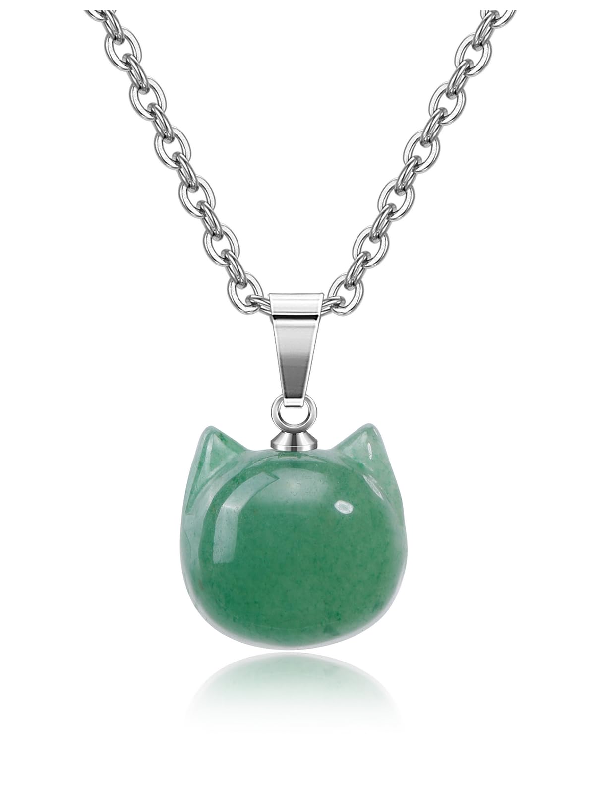 PESOENTH Amethyst Cat Crystal Necklace Cat Themed Gifts for Women Cat Lovers,Natural Amethyst Crystal Kitty Cat Necklace V...