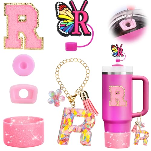 Image of Mity rain 6PCS Cup Accessories for Stanley Cup 30oz 40oz | Tumbler Initials Cute Decoration for Stanley Letter R