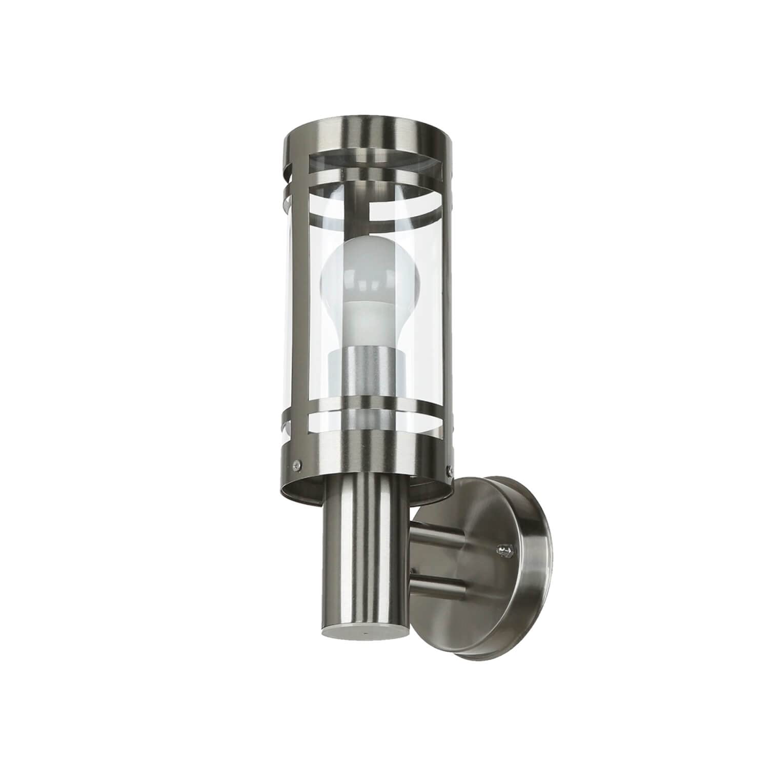 Easylight Außenlampe Edelstahl, Aussen Wandleuchte E27, B:11 cm, IP44, wetterfest, Garten, Terrasse, Balkon, Hoflampe Außen, aufwärts, Uplight, Außenlampe Wand