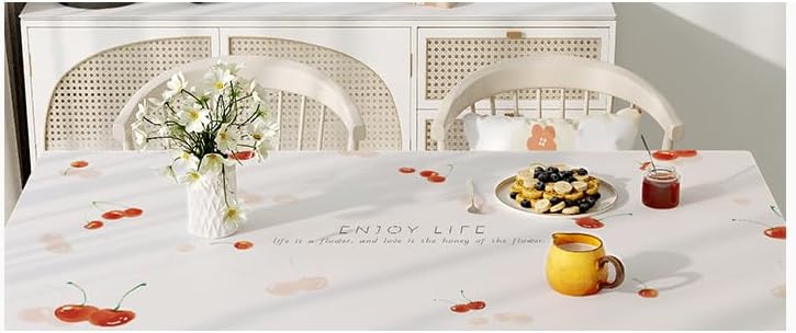 WEAREZ Leather Tablecloth, PVC Waterproof Oilproof and Anti-Scald Rectangular Dining Table Tablecloths
