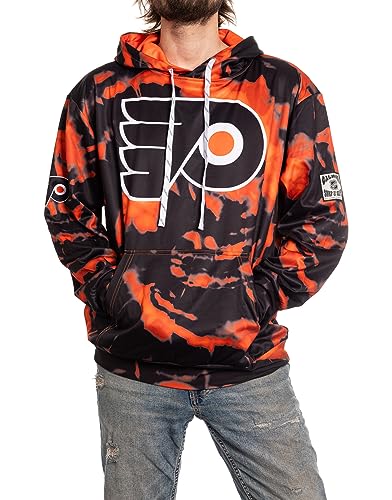 Calhoun NHL Surf & Skate Mens Tie Dye Sublimation Pullover Hoodie (Philadelphia Flyers X-Large)