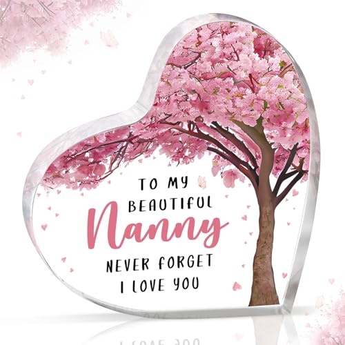 Gleevara Regali per la tata, regali unici per la tata, targa a forma di cuore, decorazione da scrivania, squisito regalo di compleanno per nonni da nipoti
