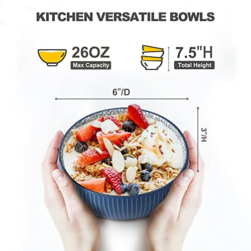 Sulives Cereal Bowls Set Of 4, 6 Inch Ceramic Bowls For Kitchen, Colorful Cute Serving Bowls Set For Soup Salad Pasta Ramen Fruit - 26 Oz #TOP1