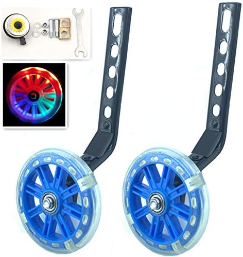 YJIA .a Pair of Bicycle Mute Training Wheels for 12 14 16 18 20 inch Single Speed Bicycle stabilizer (Blue)