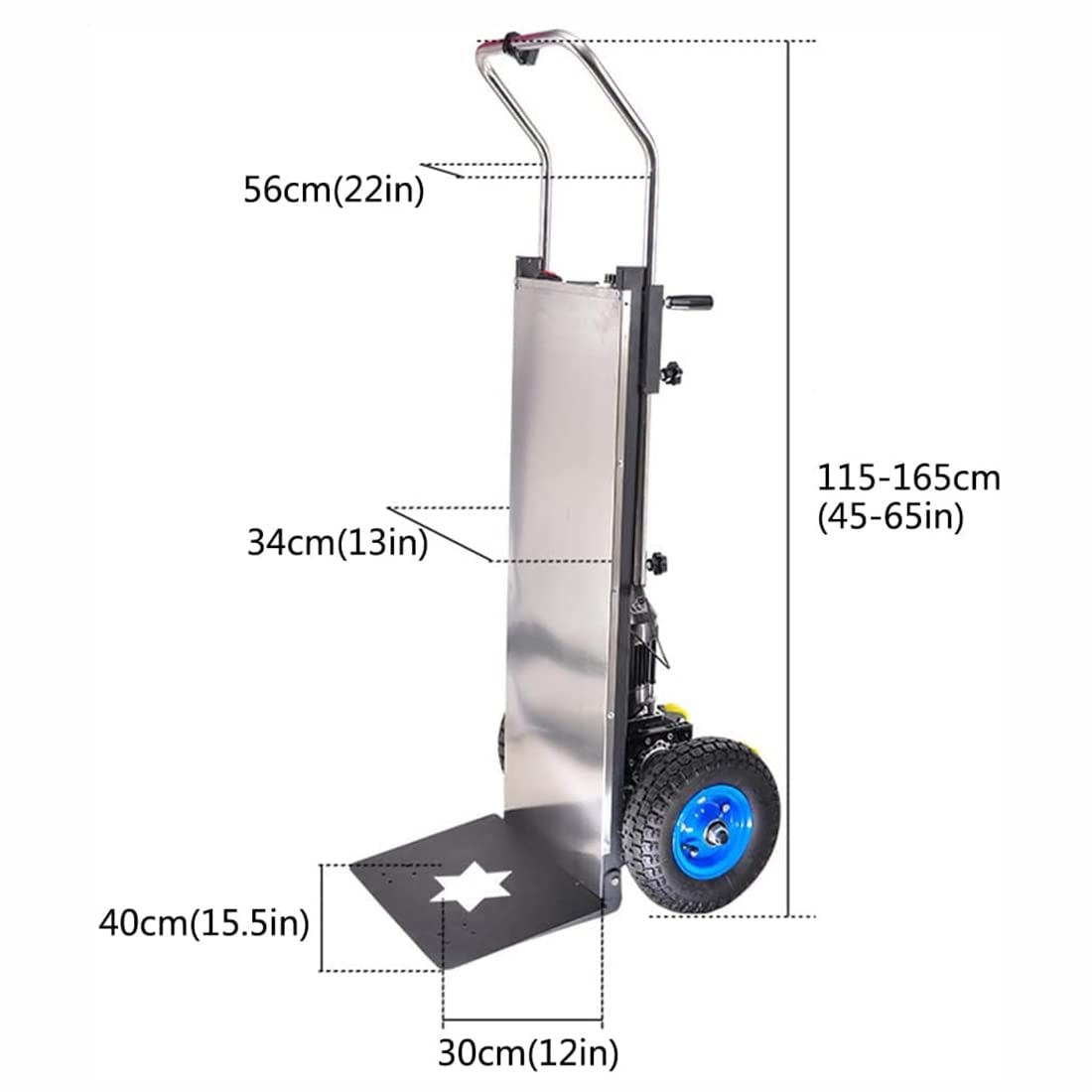HanPiaoLiang Treppensteiger Sackkarre Elektrisch Handwagen Treppenauf Und Abstieg Mit 400 Kg Last, 1200W Brushless Motor&48V/36AH Abnehmbarer Akku, Arbeitssparend und bequem