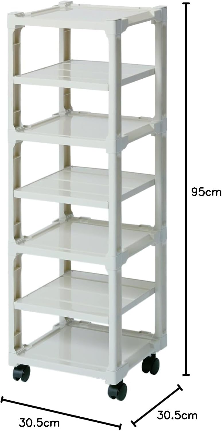 サンコープラスチック(SankoPlastic) Sanko Plastic Shoe Shelf, Kaku Storage, N-003, 6 Pairs of Shoes, Beige