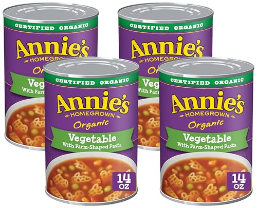 Annie's Organic Vegetable Soup with Farm-Shaped Pasta, 14 oz (Pack of 4)