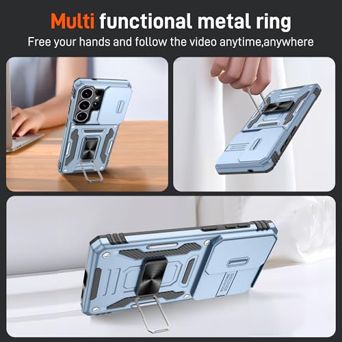 Gritup for Samsung Galaxy S26 Ultra Case with 2-Pack HD Screen Protectors and Slide Camera Cover，14FT Military Grade Drop Protection，360° Rotation Magnetic Holder，Designed for S26 Ultra,Light Blue by Gritup - Used condition - Image 5