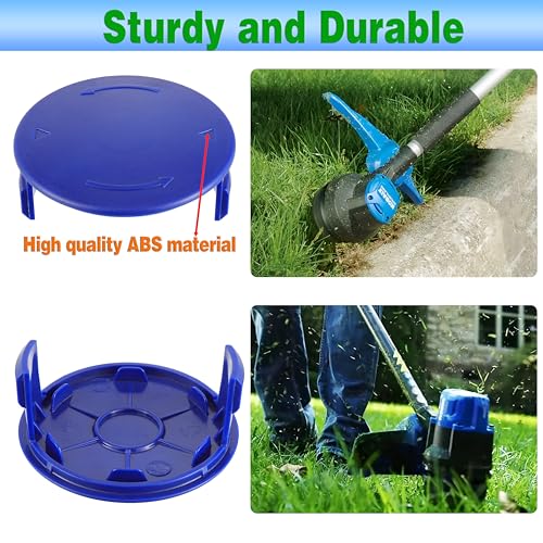 CDDCWZ 2-Pack Weed Eater Spool Cap Cover Compatible with Kobalt 120X and 120X-06 40V String Trimmer, Replacement Spool Cover Compatible with Kobalt 40-Volt String Trimmer (Blue) - Thumbnail 5