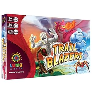 Luma World Trail Blazers STEM Educational Board Game for Ages 9+ Years to Learn Geometry, Shapes, Lines and Improve Creativity, 4 Customisable Adventure Worlds with Stickers Included for Art and Craft