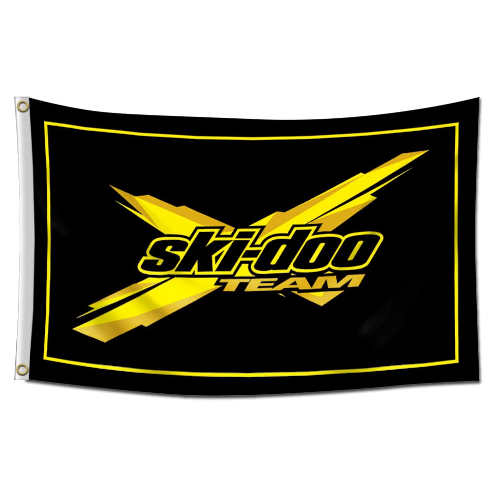 DecrPlus Ski Team Doo Banner Flag- 3*5ft/150*90cm (HD Printing, Durable 150D Polyester for Garage Man Cave with Metal Grommet