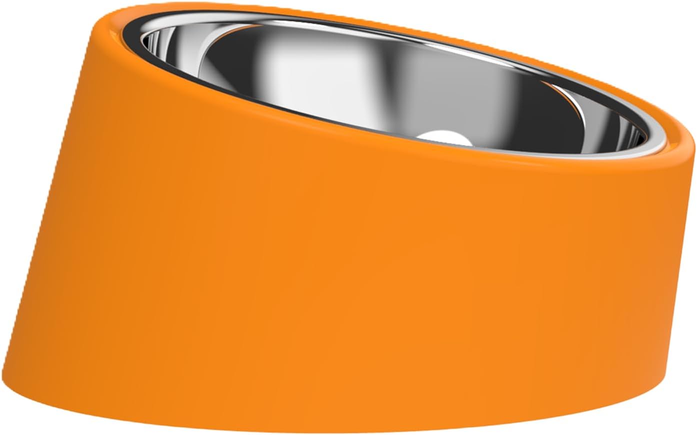 15° Tilted Dog Bowl for Small Dogs Flat-Faced Breeds - Anti-Choke Ergonomic Elevated Feeder Non-Slip Base - 2-in-1 Detachable Stainless Steel Food & Water Bowls - Classic Black Sleek Style (Ｌ, Black)