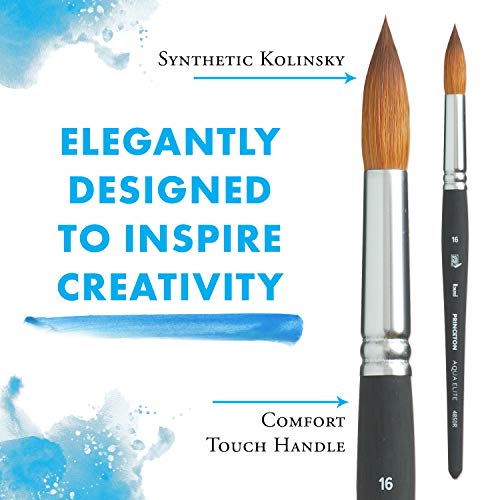 Image of Princeton Aqua Elite, Series 4850, Synthetic Kolinsky Watercolor Paint Brush,Round, Size 16