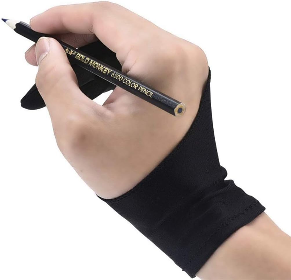 2-Finger Tablet Drawing Anti-Touch Gloves for 9.7 10.5 12.9 Inch Pencil Glove,Plastic