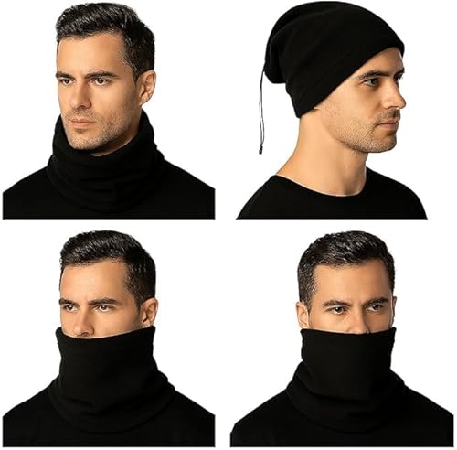 Kit 3 Máscaras balaclava cachecol, flanelado, Proteção UV50, Unissex, Preto, para Pescoço, Corrida,