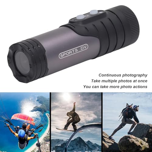 Image of JK Vision 1080P HD Bike Motorcycle Helmet Camera Flashlight, Anti Shake Sports DV, with 12MP Wide Angle Lens, Interconnection, Long Battery Life for Cycling (Dark Gray)