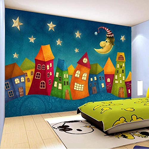XQFZXQ Murale 3D Moderno carta da parati Castello per bambini dei cartoni animati Arte sfondo Decorazione PVC Autoadesiva Vintage Fast food Ristorante Burger Pizza Bar Vento industrial(W)430x(H)300cm