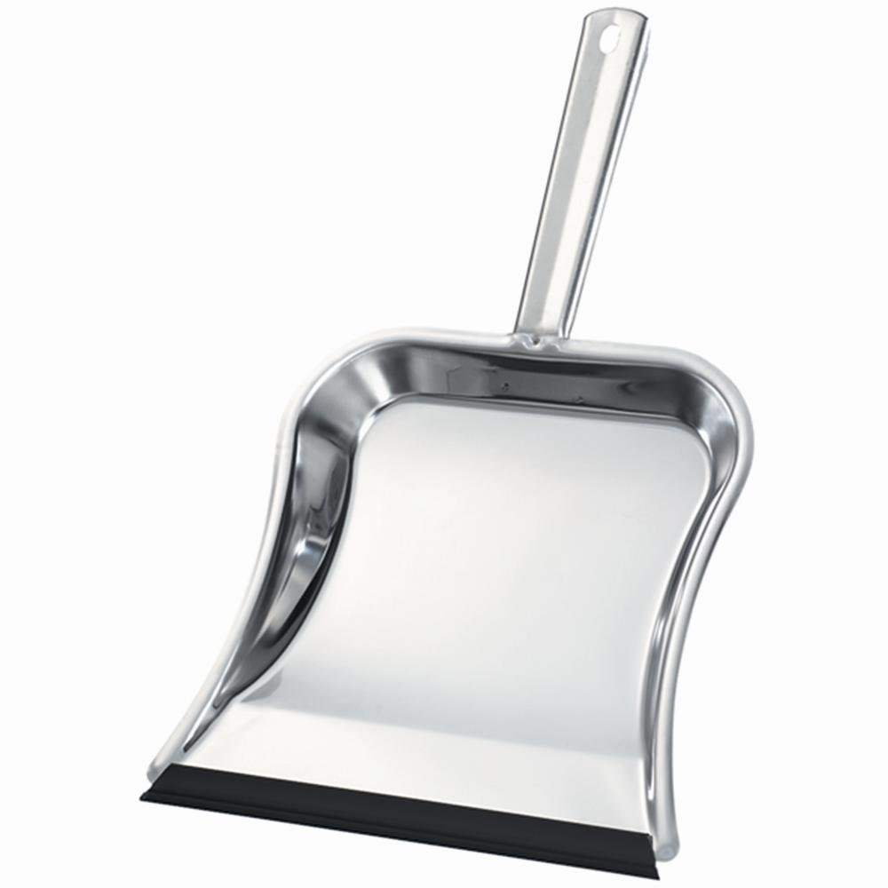 Metal Dustpan with Lip, Stainless-Steel/Silver, 23 x 22 x 30 cm