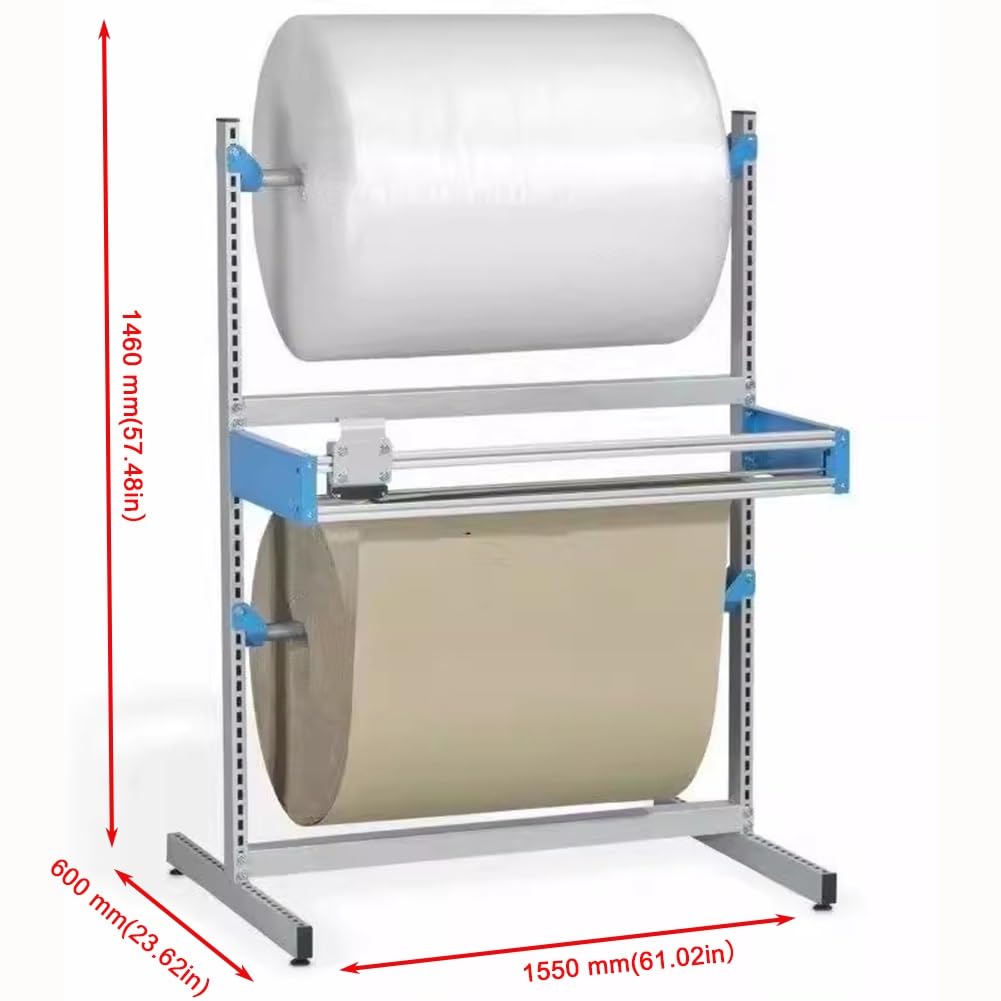 Distributeur de papier bulle double couche avec emballage vertical et support pliable pour une expédition et un transport sécurisés
